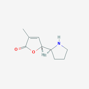 molecular formula C9H13NO2 B1245647 Norpandamarilactonine B 