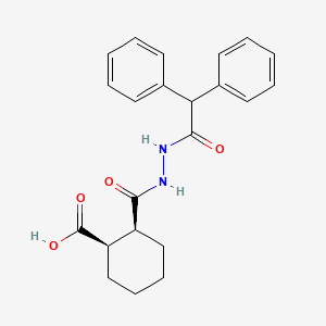 molecular formula C22H24N2O4 B12456477 (1R,2S)-2-{[2-(diphenylacetyl)hydrazinyl]carbonyl}cyclohexanecarboxylic acid 