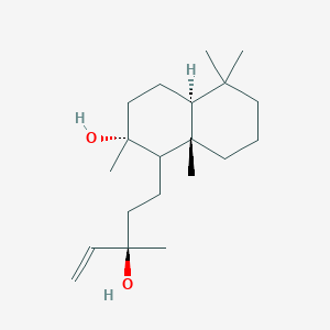 molecular formula C20H36O2 B1245650 (2R,4aS,8aS)-1-[(3R)-3-hydroxy-3-methylpent-4-enyl]-2,5,5,8a-tetramethyl-3,4,4a,6,7,8-hexahydro-1H-naphthalen-2-ol 