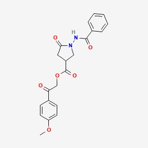 2-(4-Methoxyphenyl)-2-oxoethyl 5-oxo-1-[(phenylcarbonyl)amino]pyrrolidine-3-carboxylate