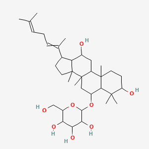 molecular formula C36H60O8 B12456527 2-{[7,11-dihydroxy-3a,3b,6,6,9a-pentamethyl-1-(6-methylhepta-2,5-dien-2-yl)-dodecahydro-1H-cyclopenta[a]phenanthren-5-yl]oxy}-6-(hydroxymethyl)oxane-3,4,5-triol 