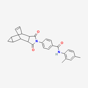 molecular formula C26H24N2O3 B12456551 N-(2,4-dimethylphenyl)-4-(1,3-dioxooctahydro-4,6-ethenocyclopropa[f]isoindol-2(1H)-yl)benzamide 