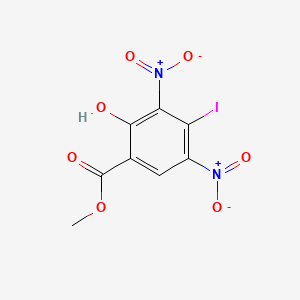 molecular formula C8H5IN2O7 B12456554 Methyl 2-hydroxy-4-iodo-3,5-dinitrobenzoate 