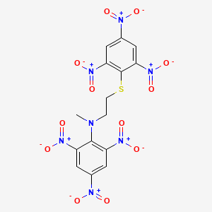 molecular formula C15H11N7O12S B12456564 N-methyl-2,4,6-trinitro-N-{2-[(2,4,6-trinitrophenyl)sulfanyl]ethyl}aniline 