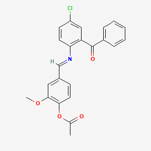 4-[(E)-{[4-chloro-2-(phenylcarbonyl)phenyl]imino}methyl]-2-methoxyphenyl acetate