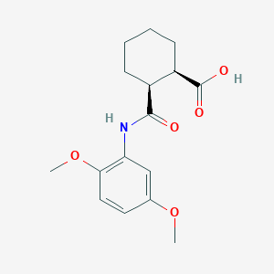 molecular formula C16H21NO5 B12456590 (1R,2S)-2-[(2,5-dimethoxyphenyl)carbamoyl]cyclohexane-1-carboxylic acid 