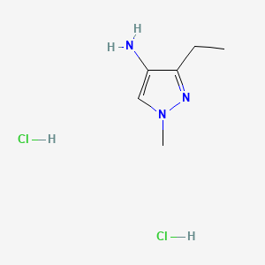 molecular formula C6H13Cl2N3 B12456624 3-ethyl-1-methyl-1H-pyrazol-4-aminedihydrochloride CAS No. 2606888-98-4