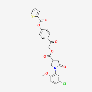 2-Oxo-2-{4-[(thiophen-2-ylcarbonyl)oxy]phenyl}ethyl 1-(5-chloro-2-methoxyphenyl)-5-oxopyrrolidine-3-carboxylate