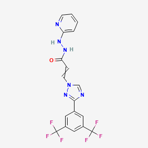 3-[3-[3,5-bis(trifluoromethyl)phenyl]-1,2,4-triazol-1-yl]-N'-pyridin-2-ylprop-2-enehydrazide