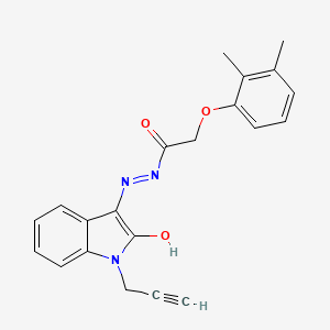 2-(2,3-dimethylphenoxy)-N'-[(3E)-2-oxo-1-(prop-2-yn-1-yl)-1,2-dihydro-3H-indol-3-ylidene]acetohydrazide