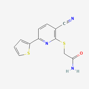 2-{[3-Cyano-6-(thiophen-2-yl)pyridin-2-yl]sulfanyl}acetamide