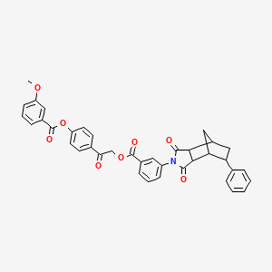 2-(4-{[(3-methoxyphenyl)carbonyl]oxy}phenyl)-2-oxoethyl 3-(1,3-dioxo-5-phenyloctahydro-2H-4,7-methanoisoindol-2-yl)benzoate