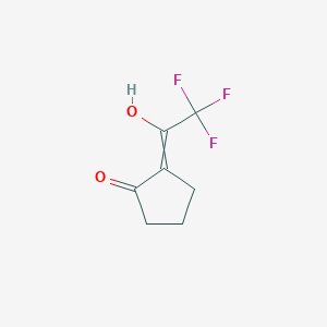 molecular formula C7H7F3O2 B12456698 Cyclopentanone, 2-(2,2,2-trifluoro-1-hydroxyethylidene)- 