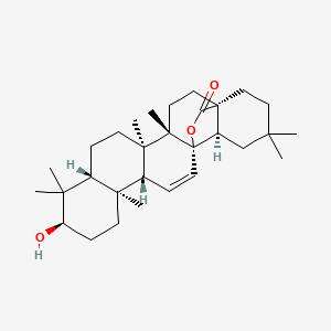 molecular formula C30H46O3 B1245670 3alpha-Hydroxyolean-11-en-28,13beta-olide 