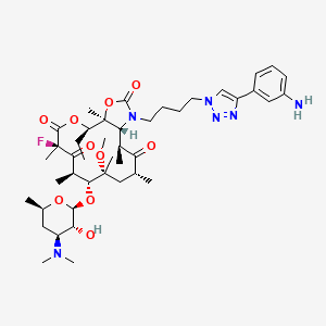 (1S,2R,5R,7R,8R,9R,11R,13S,14R)-15-[4-[4-(3-aminophenyl)triazol-1-yl]butyl]-8-[(2S,3R,4S,6R)-4-(dimethylamino)-3-hydroxy-6-methyloxan-2-yl]oxy-2-ethyl-5-fluoro-9-methoxy-1,5,7,9,11,13-hexamethyl-3,17-dioxa-15-azabicyclo[12.3.0]heptadecane-4,6,12,16-tetrone