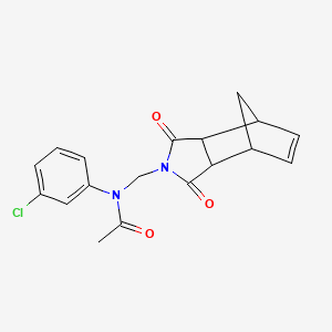 molecular formula C18H17ClN2O3 B12456777 N-(3-chlorophenyl)-N-[(1,3-dioxo-1,3,3a,4,7,7a-hexahydro-2H-4,7-methanoisoindol-2-yl)methyl]acetamide 