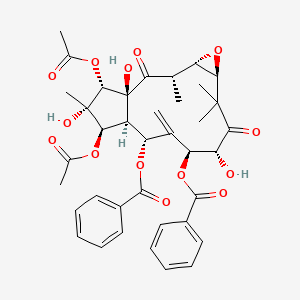 molecular formula C38H42O14 B1245680 [(1S,3S,4S,6S,9R,10S,12R,13S,14R,15S,16S)-14,16-diacetyloxy-10-benzoyloxy-1,9,15-trihydroxy-3,7,7,15-tetramethyl-11-methylidene-2,8-dioxo-5-oxatricyclo[11.3.0.04,6]hexadecan-12-yl] benzoate 
