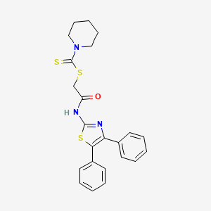 molecular formula C23H23N3OS3 B12456805 2-[(4,5-Diphenyl-1,3-thiazol-2-yl)amino]-2-oxoethyl piperidine-1-carbodithioate 