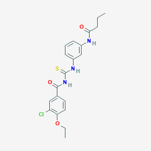 molecular formula C20H22ClN3O3S B12456813 N-{[3-(butanoylamino)phenyl]carbamothioyl}-3-chloro-4-ethoxybenzamide 