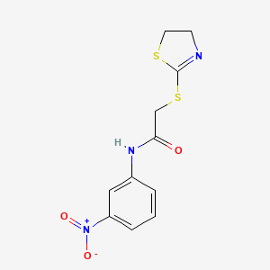 molecular formula C11H11N3O3S2 B12456820 2-(4,5-dihydro-1,3-thiazol-2-ylsulfanyl)-N-(3-nitrophenyl)acetamide 