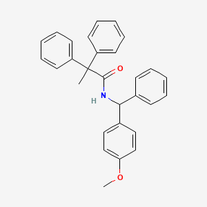 molecular formula C29H27NO2 B12456822 N-[(4-methoxyphenyl)(phenyl)methyl]-2,2-diphenylpropanamide 