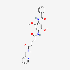 molecular formula C26H28N4O5 B12456828 N-{2,5-dimethoxy-4-[(phenylcarbonyl)amino]phenyl}-N'-(pyridin-2-ylmethyl)pentanediamide 