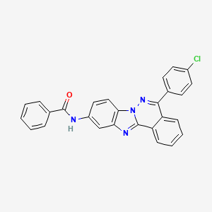 molecular formula C27H17ClN4O B12456837 N-[5-(4-chlorophenyl)benzimidazo[2,1-a]phthalazin-10-yl]benzamide 