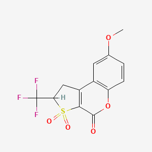 1,2-Dihydro-8-methoxy-2-trifluoromethyl-4H-thieno-[2,3-C]-chromene-3,3,4-trione