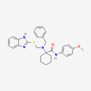 molecular formula C29H32N4O2S B12456905 1-{[(1H-benzimidazol-2-ylsulfanyl)methyl](benzyl)amino}-N-(4-methoxyphenyl)cyclohexanecarboxamide 