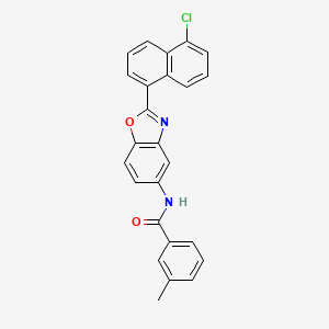 molecular formula C25H17ClN2O2 B12456907 N-[2-(5-chloronaphthalen-1-yl)-1,3-benzoxazol-5-yl]-3-methylbenzamide 