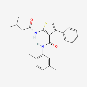 molecular formula C24H26N2O2S B12456922 N-(2,5-dimethylphenyl)-2-[(3-methylbutanoyl)amino]-4-phenylthiophene-3-carboxamide 