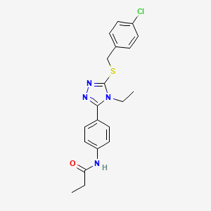 N-(4-{5-[(4-chlorobenzyl)sulfanyl]-4-ethyl-4H-1,2,4-triazol-3-yl}phenyl)propanamide