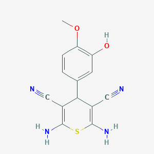 2,6-diamino-4-(3-hydroxy-4-methoxyphenyl)-4H-thiopyran-3,5-dicarbonitrile