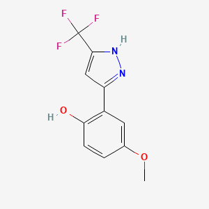 4-Methoxy-2-[3-(trifluoromethyl)-1H-pyrazol-5-yl]phenol