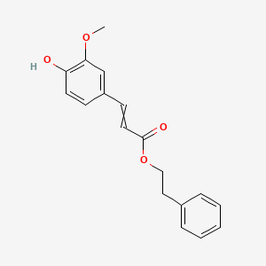 molecular formula C18H18O4 B12456983 2-Phenylethyl 3-(4-hydroxy-3-methoxyphenyl)prop-2-enoate 