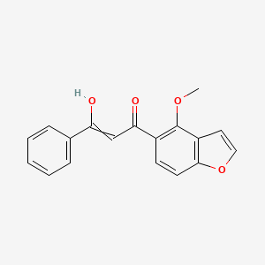 molecular formula C18H14O4 B12456994 3-Hydroxy-1-(4-methoxy-1-benzofuran-5-yl)-3-phenylprop-2-en-1-one CAS No. 142596-71-2