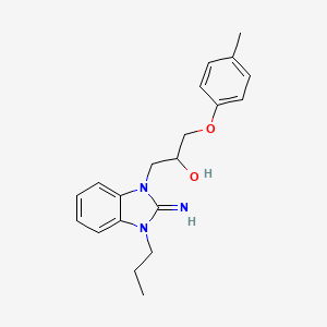 molecular formula C20H25N3O2 B12456995 1-(2-imino-3-propyl-2,3-dihydro-1H-benzimidazol-1-yl)-3-(4-methylphenoxy)propan-2-ol 