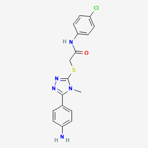 molecular formula C17H16ClN5OS B12457000 2-{[5-(4-aminophenyl)-4-methyl-4H-1,2,4-triazol-3-yl]sulfanyl}-N-(4-chlorophenyl)acetamide 