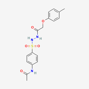 molecular formula C17H19N3O5S B12457024 N-[4-({2-[(4-methylphenoxy)acetyl]hydrazinyl}sulfonyl)phenyl]acetamide 