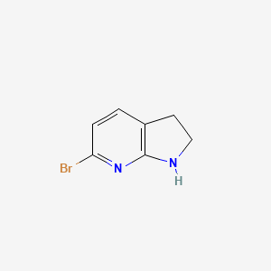 molecular formula C7H7BrN2 B12457026 6-Bromo-2,3-dihydro-1H-pyrrolo[2,3-b]pyridine 