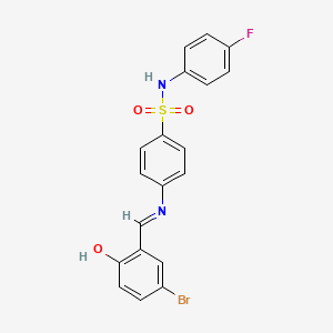 4-{[(E)-(5-bromo-2-hydroxyphenyl)methylidene]amino}-N-(4-fluorophenyl)benzenesulfonamide