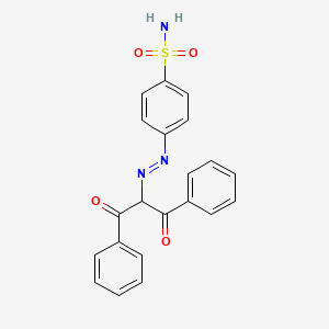 molecular formula C21H17N3O4S B12457091 4-[(E)-(1,3-Dioxo-1,3-diphenylpropan-2-yl)diazenyl]benzene-1-sulfonamide CAS No. 7512-31-4