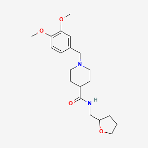 molecular formula C20H30N2O4 B12457096 1-[(3,4-dimethoxyphenyl)methyl]-N-(oxolan-2-ylmethyl)piperidine-4-carboxamide 