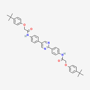 molecular formula C40H42N4O4 B12457100 N,N'-(pyrimidine-2,5-diyldibenzene-4,1-diyl)bis[2-(4-tert-butylphenoxy)acetamide] 