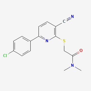 2-{[6-(4-chlorophenyl)-3-cyanopyridin-2-yl]sulfanyl}-N,N-dimethylacetamide