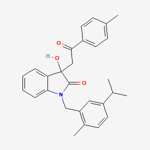 3-hydroxy-3-[2-(4-methylphenyl)-2-oxoethyl]-1-[2-methyl-5-(propan-2-yl)benzyl]-1,3-dihydro-2H-indol-2-one