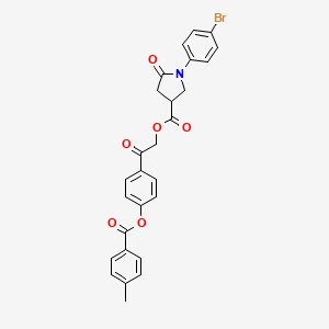 2-(4-{[(4-Methylphenyl)carbonyl]oxy}phenyl)-2-oxoethyl 1-(4-bromophenyl)-5-oxopyrrolidine-3-carboxylate