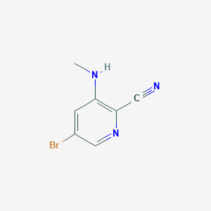 molecular formula C7H6BrN3 B12457157 5-Bromo-3-(methylamino)picolinonitrile 