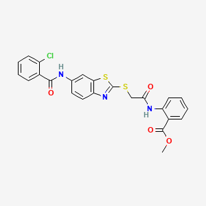 Methyl 2-({[(6-{[(2-chlorophenyl)carbonyl]amino}-1,3-benzothiazol-2-yl)sulfanyl]acetyl}amino)benzoate