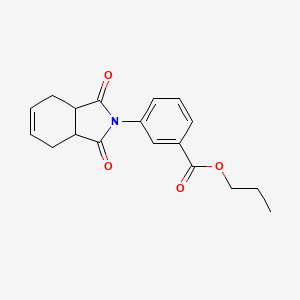 molecular formula C18H19NO4 B12457193 Propyl 3-(1,3-dioxo-3a,4,7,7a-tetrahydroisoindol-2-yl)benzoate 